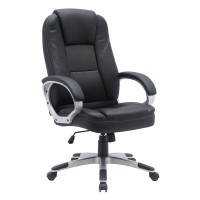 BF6950W Πολυθρόνα Γραφείου Διευθυντή, Pu Μαύρο 68x75x112/122cm