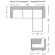 ALAN Καναπές Σαλονιού - Καθιστικού Γωνία Αναστρέψιμος Ύφασμα Καφέ 182x158x78cm H.86cm