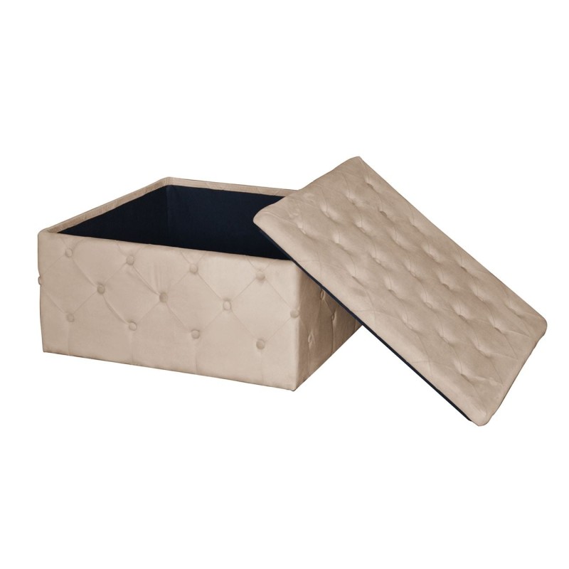 TIBOR Σκαμπό Αποθηκευτικό, Ύφασμα Velure Απόχρωση Cappuccino 80x80x41cm