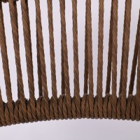 MADY Πολυθρόνα Βεράντας-Κήπου ALU Ανθρακί, Rope Wicker Φυσικό, Στοιβαζόμενη 58x58x77cm