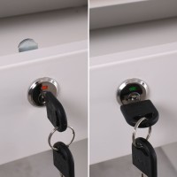ΓΡΑΦΕΙΟ 6-Συρτάρια, Μέταλλο Βαφή Άσπρο, Επιφάνεια Απόχρωση Maple 140x60x75cm