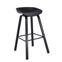 Σετ4ΤεμPENT Σκαμπό Bar, Μέταλλο Βαφή Μαύρο, PP Μαύρο 49x52x72/84cm