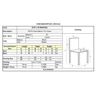 Σετ4ΤεμVISTA Καρέκλα Τραπεζαρίας- Κουζίνας, Απόχρωση Καρυδί, Pu Εκρού 49x52x87cm