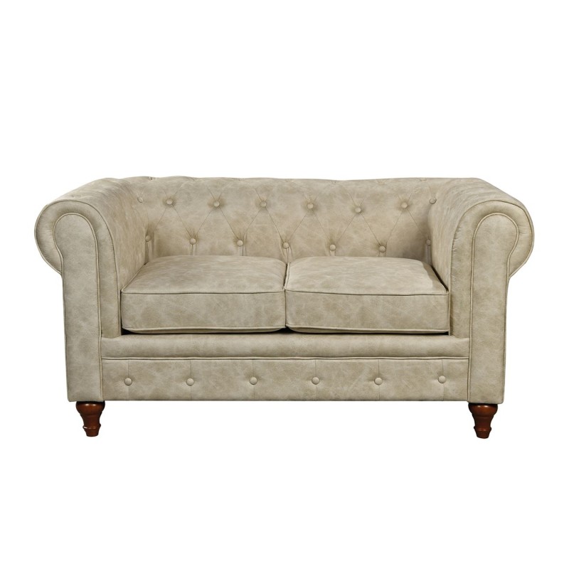 CHESTERFIELD York Kαναπές 2Θέσιος Σαλονιού - Καθιστικού, Ύφασμα Απόχρωση Μπεζ 150x82x77cm