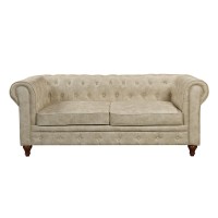 CHESTERFIELD York Kαναπές 3Θέσιος Σαλονιού - Καθιστικού, Ύφασμα Απόχρωση Μπεζ 190x82x77cm