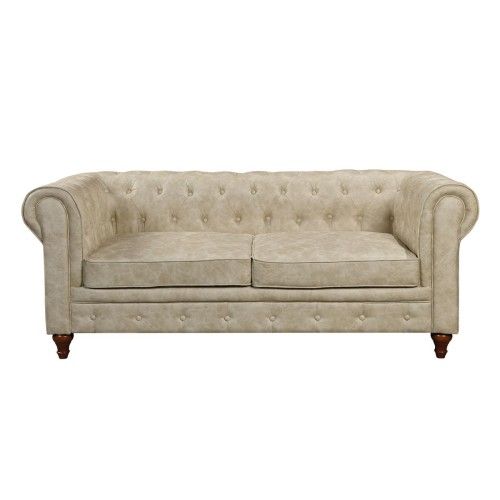 CHESTERFIELD York Kαναπές 3Θέσιος Σαλονιού - Καθιστικού, Ύφασμα Απόχρωση Μπεζ 190x82x77cm