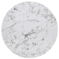 Σετ2ΤεμHPL (High Pressure Laminated) Επιφάνεια Τραπεζιού Απόχρωση White Marble, UV Φ70cm/12mm