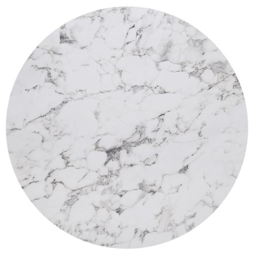 Σετ2ΤεμHPL (High Pressure Laminated) Επιφάνεια Τραπεζιού Απόχρωση White Marble, UV Φ70cm/12mm