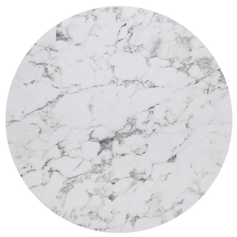 Σετ2ΤεμHPL (High Pressure Laminated) Επιφάνεια Τραπεζιού Απόχρωση White Marble, UV Φ70cm/12mm