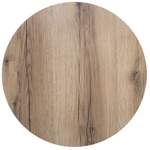 Σετ2ΤεμHPL (High Pressure Laminated) Επιφάνεια Τραπεζιού Απόχρωση Natural Wood, UV Φ70cm/12mm