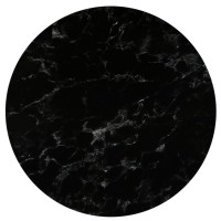 Σετ2ΤεμHPL (High Pressure Laminated) Επιφάνεια Τραπεζιού Απόχρωση Black Marble, UV Φ70cm/12mm