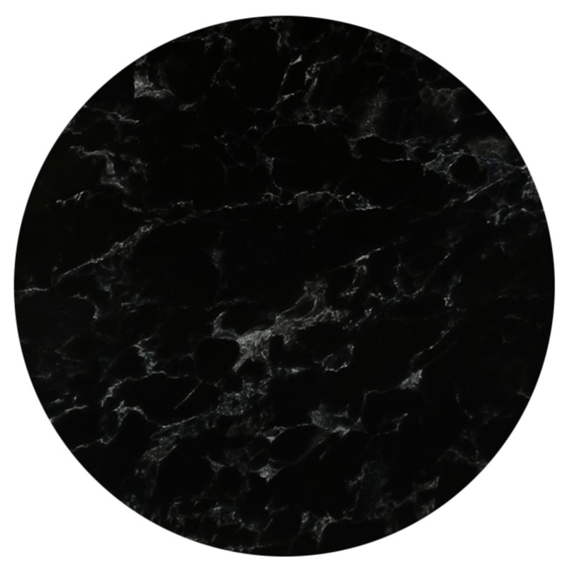 Σετ2ΤεμHPL (High Pressure Laminated) Επιφάνεια Τραπεζιού Απόχρωση Black Marble, UV Φ70cm/12mm