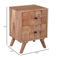 TEKA-W Κομοδίνο Ξύλο Ακακία Φυσικό 40x35x55cm