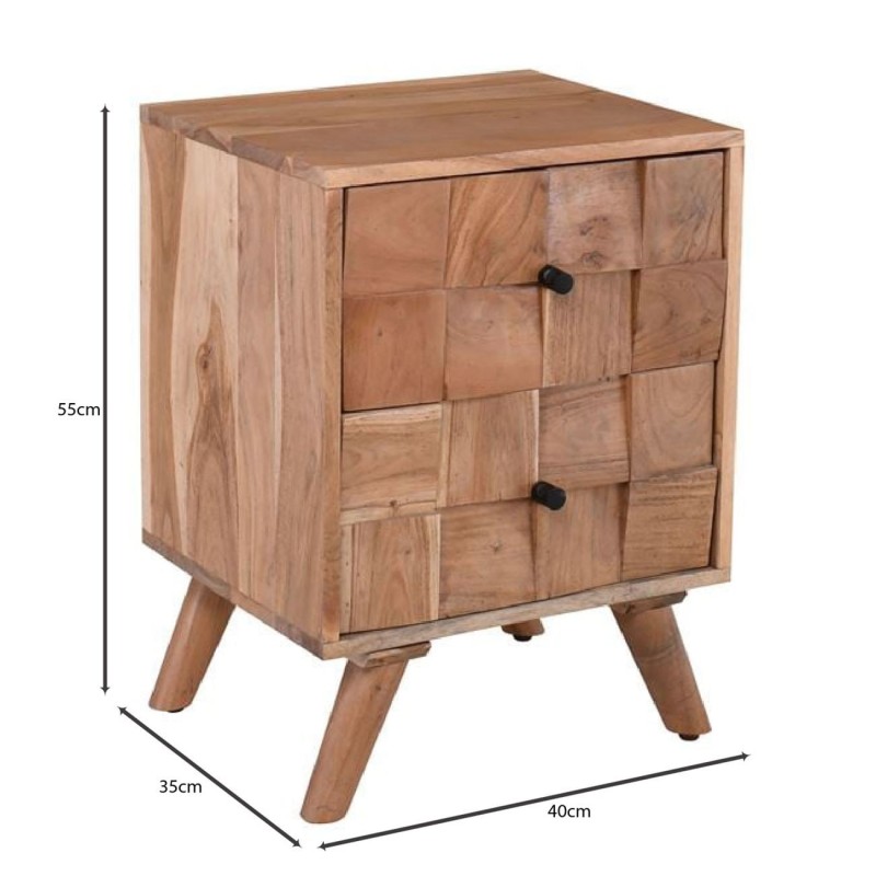 TEKA-W Κομοδίνο Ξύλο Ακακία Φυσικό 40x35x55cm
