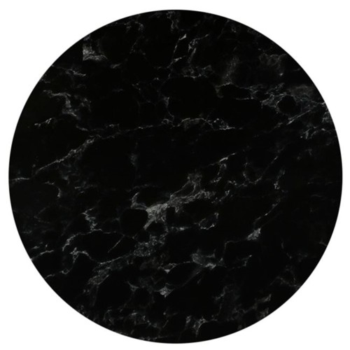 Σετ2ΤεμHPL (High Pressure Laminated) Επιφάνεια Τραπεζιού Απόχρωση Black Marble, UV Φ80cm/12mm