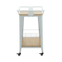 RELIX Trolley Bar-Pro Μέταλλο Βαφή Άσπρο, MDF Απόχρωση Φυσικό 86x51x86cm