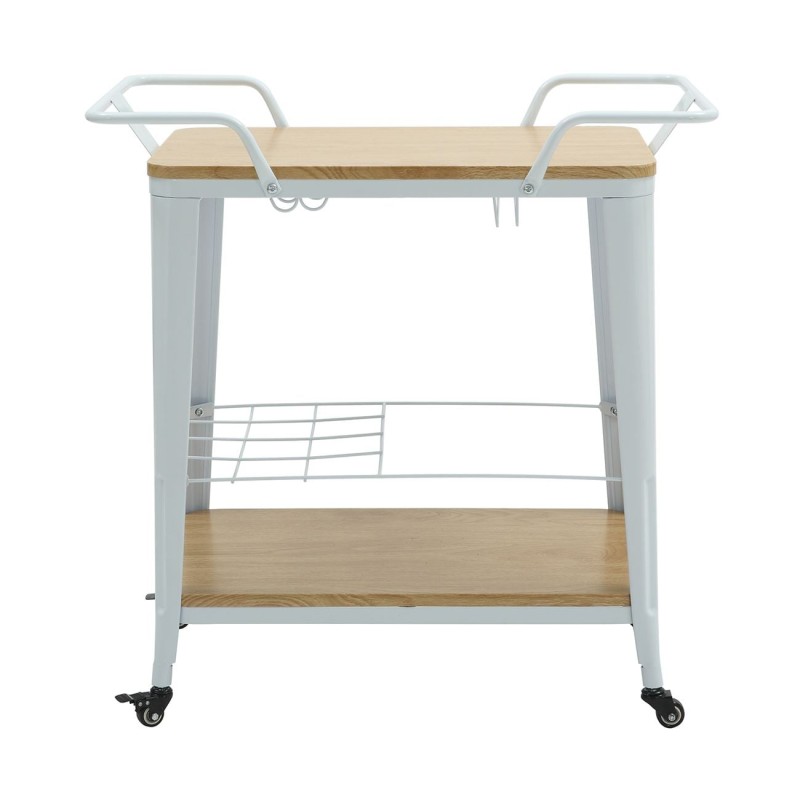 RELIX Trolley Bar-Pro Μέταλλο Βαφή Άσπρο, MDF Απόχρωση Φυσικό 86x51x86cm