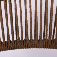 MADY Πολυθρόνα Βεράντας-Κήπου ALU Άσπρο, Rope Wicker Φυσικό, Στοιβαζόμενη 58x58x77cm
