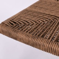 MADY Πολυθρόνα Βεράντας-Κήπου ALU Άσπρο, Rope Wicker Φυσικό, Στοιβαζόμενη 58x58x77cm