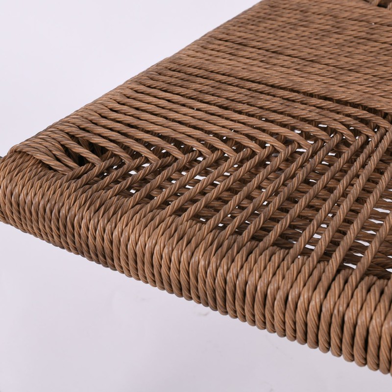 MADY Πολυθρόνα Βεράντας-Κήπου ALU Άσπρο, Rope Wicker Φυσικό, Στοιβαζόμενη 58x58x77cm