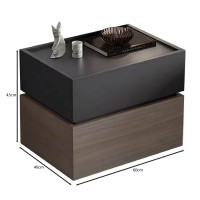 VANITY Κομοδίνο 2 Συρτάρια Αποχρώσεων Sonoma Oak & Grey, με Αποσπώμενα χρωματικά Μέρη 60x40x45cm