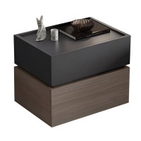 VANITY Κομοδίνο 2 Συρτάρια Αποχρώσεων Sonoma Oak & Grey, με Αποσπώμενα χρωματικά Μέρη 60x40x45cm