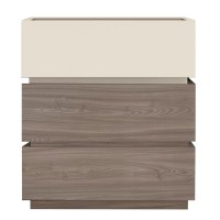 VANITY Κομοδίνο 3 Συρτάρια Αποχρώσεων Sonoma Oak & Cream, με Αποσπώμενα χρωματικά Μέρη 60x40x66cm
