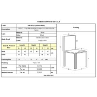 Σετ4ΤεμKELLY Καρέκλα Τραπεζαρίας Μέταλλο Βαφή Μαύρο, Ύφασμα Mini Boucle Cappuccino 46x58x85cm
