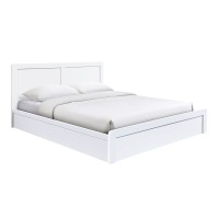 CALIBER Κρεβάτι Διπλό για Στρώμα 160x200cm, Απόχρωση Άσπρο 168x210x100cm