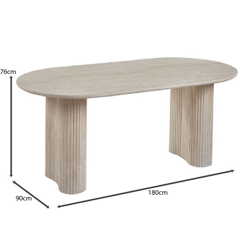DIAZ Τραπέζι Τραπεζαρίας, ΜDF Απόχρωση Natural Stone 180x90x76cm