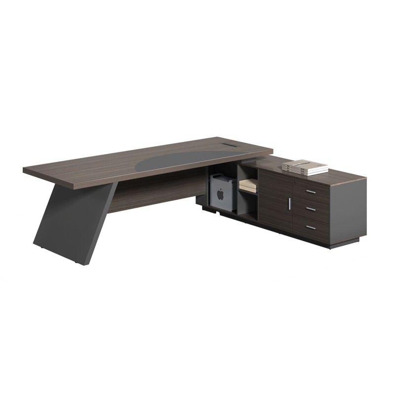 MASTER Γραφείο Δεξιά Γωνία, Απόχρωση Grey Walnut 180x90x75/180x50x62cm
