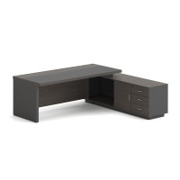 VIP Γραφείο Δεξιά Γωνία, Απόχρωση Grey Walnut 180x90x75/180x50x62 cm