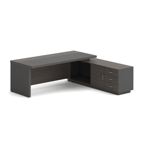 VIP Γραφείο Δεξιά Γωνία, Απόχρωση Grey Walnut 180x90x75/180x50x62 cm