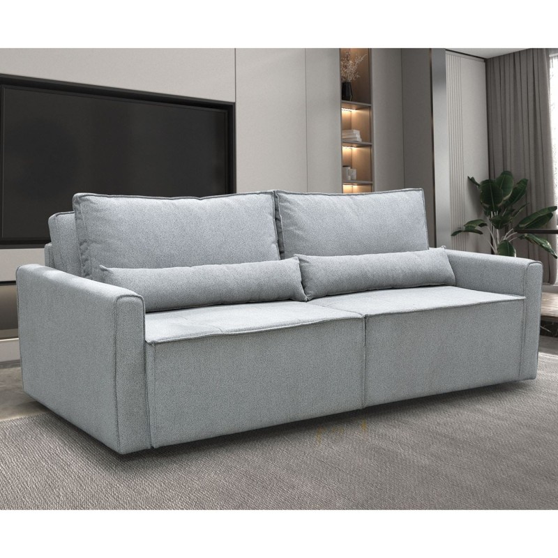LIDRA Καναπές – Κρεβάτι 3Θέσιος, Ύφασμα Γκρι Sofa:220x110x90 Bed:137x196cm