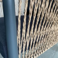 GASBA Set Σαλόνι Κήπου 4τεμ, Alu Ανθρακί, Rope Wicker Φυσικό, Μαξιλάρια Σκούρο Γκρι 2 Πολυθρ+1 Καναπ+1 Τραπεζάκι