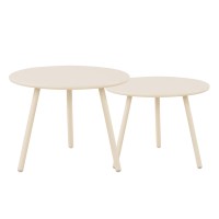 ASTRID Set Σαλόνι Κήπου 5τεμ, PP & Μέταλλο Cream, Μαξιλάρια Sandy Green 2 Πολυθρ+1 Καναπ+2 Τραπεζάκια
