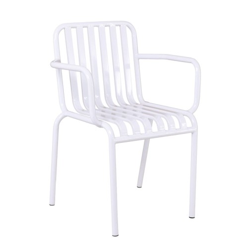 Σετ6ΤεμMODIAL Πολυθρόνα Μέταλλο Βαφή Άσπρο 60x51x82cm