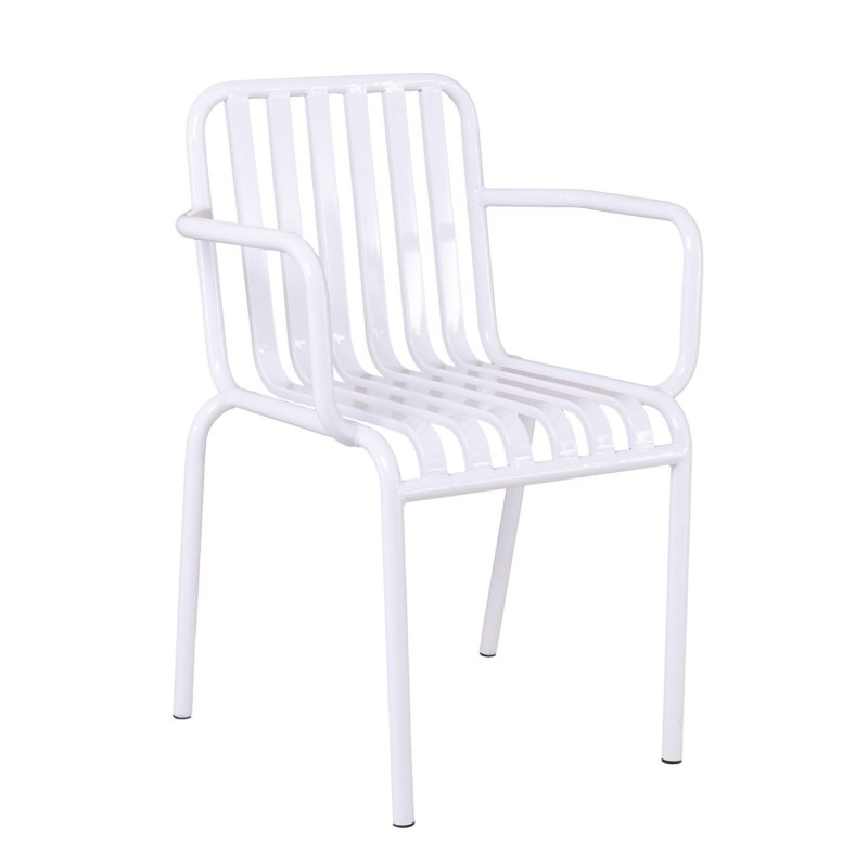 Σετ6ΤεμMODIAL Πολυθρόνα Μέταλλο Βαφή Άσπρο 60x51x82cm