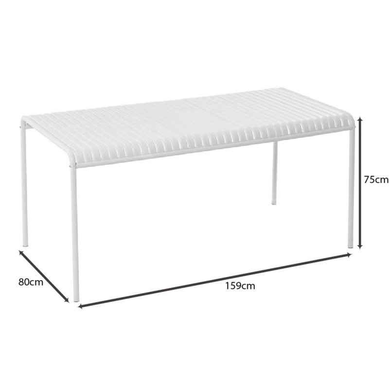 MODIAL Τραπέζι Μέταλλο Βαφή Άσπρο 159x80x75cm