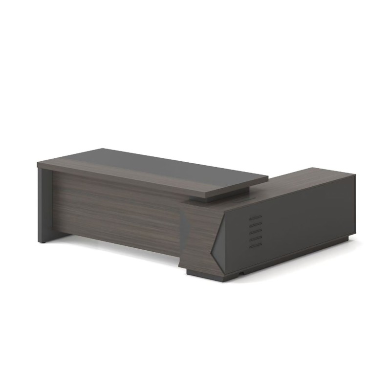 VIP Γραφείο Αριστερή Γωνία, Απόχρωση Grey Walnut 180x90x75/180x50x62 cm