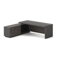 VIP Γραφείο Αριστερή Γωνία, Απόχρωση Grey Walnut 180x90x75/180x50x62 cm