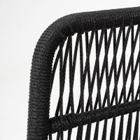 MARK Set Σαλόνι Κήπου 4 τεμαχίων Acacia Φυσικό, Rope Wicker Μαύρο, Μαξιλάρια Μπεζ 2 Πολυθρόνες+Καναπές+Τραπεζάκι