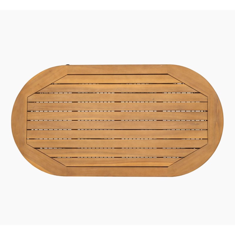 MARK Set Σαλόνι Κήπου 4 τεμαχίων Acacia Φυσικό, Rope Wicker Μαύρο, Μαξιλάρια Μπεζ 2 Πολυθρόνες+Καναπές+Τραπεζάκι