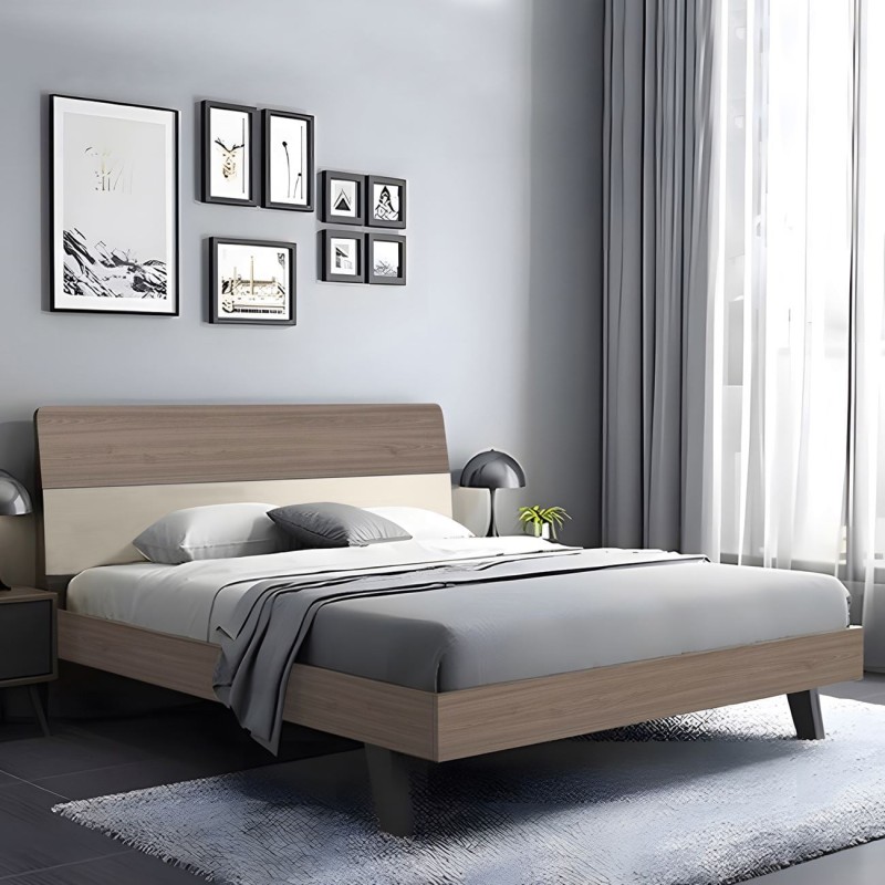 VANITY Κρεβάτι Διπλό, για Στρώμα 160x200cm, Απόχρωση Sonoma Oak-Cream 161x201x98cm