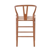 LIMA Σκαμπό BAR, Ξύλο Οξιά, Καρυδί, Κάθισμα Paper Rope Φυσικό (ύψος καθ.67cm) 55x53x67/98cm