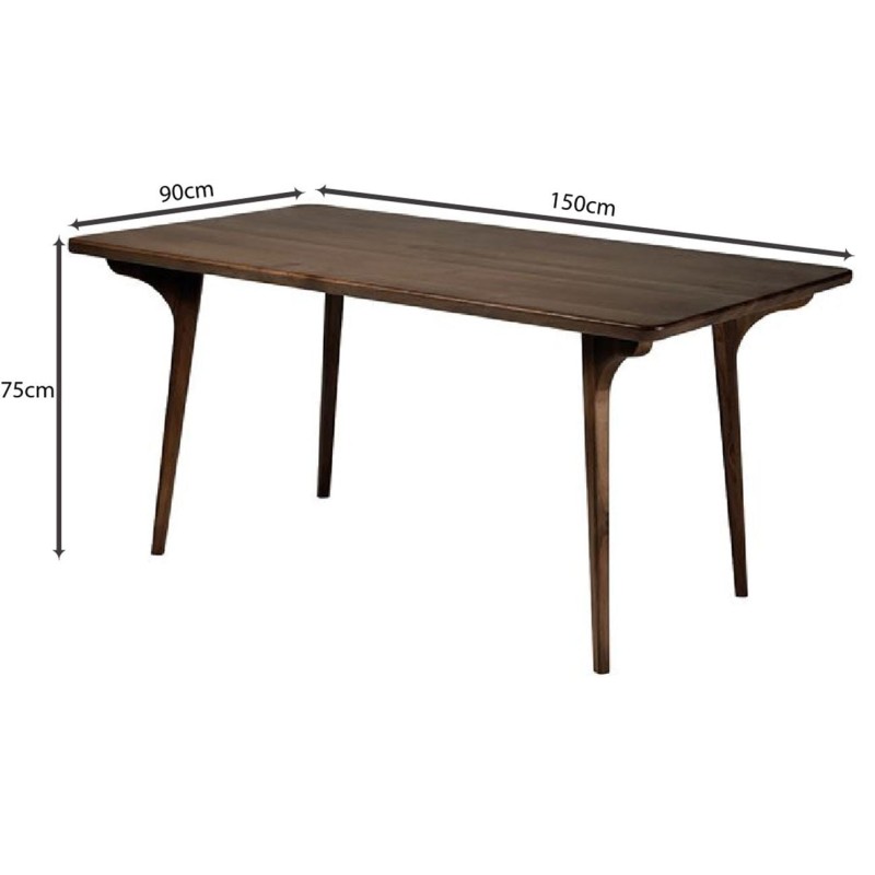 AVERY Τραπέζι Τραπεζαρίας, Απόχρωση Καρυδί 150x90x75cm