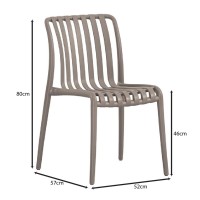 MODA-H Καρέκλα Στοιβαζόμενη, PP - UV Protection, Απόχρωση Mocha 52x57x80cm