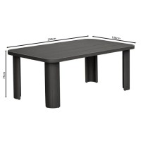 BOSTON Dining Set Τραπεζαρία Κήπου Βεράντας: Τραπέζι + 6 Πολυθρόνες Alu Ανθρακί - Μπεζ Table200x106x75-Chair:54x56x80