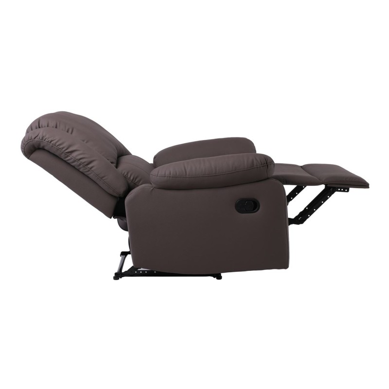 EVA Πολυθρόνα Relax Σαλονιού - Καθιστικού, PU Καφέ 87x91x102cm