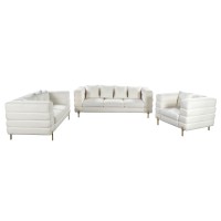 MORRIS Set Σαλόνι - Καθιστικό 3θέσιος + 2θέσιος + Πολυθρόνα Ύφασμα Teddy Άσπρο Set: 3Seater+2Seater+1Seater